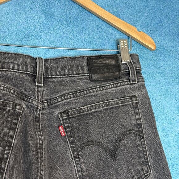 Levi's Premium Wedgie Jeans Womens 30 Button Fly Gray High Rise Denim Raw Hem - Picture 10 of 16